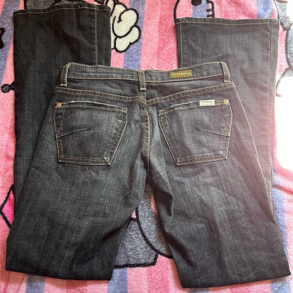 low waisted bootcut flared denim jeans